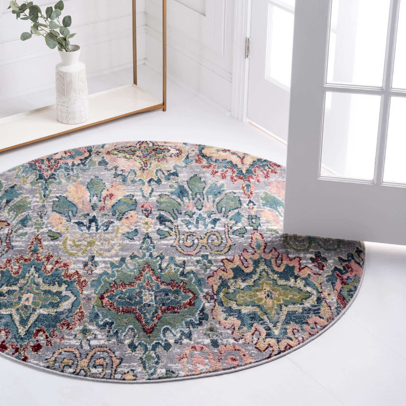 Endel Abstract Indoor Rug, Round 5'