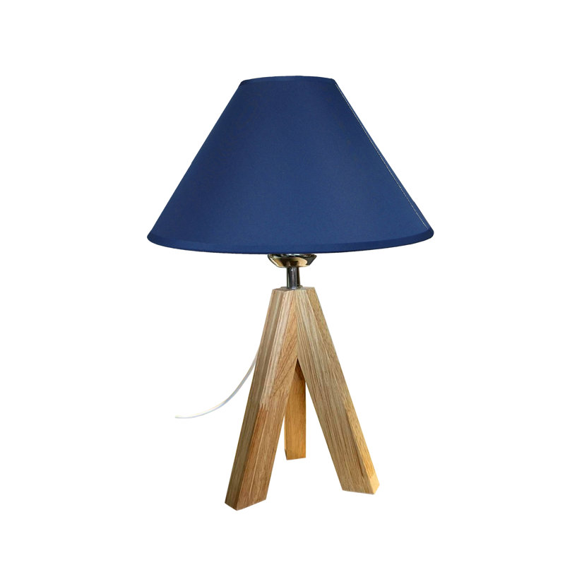 Rucki Wood Tripod Lamp, Blue