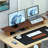 Large Dual Monitor Stand Riser, Solid Wood Desk Shelf With Eco Cork Legs For Laptop Computer/TV/PC/Printers, Perfect Desktop Stands Organizer With Underneath Storage For Office Accessories