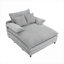 Chaise longue surdimensionnée grise en velours côtelé 54,75 po xpiyaer-1202414809