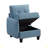 Living Room Furniture One-Arm Chair Blue Tufted Solid Wood Modern Comfort 1Pc Modular Piece Chair Hidden Storage