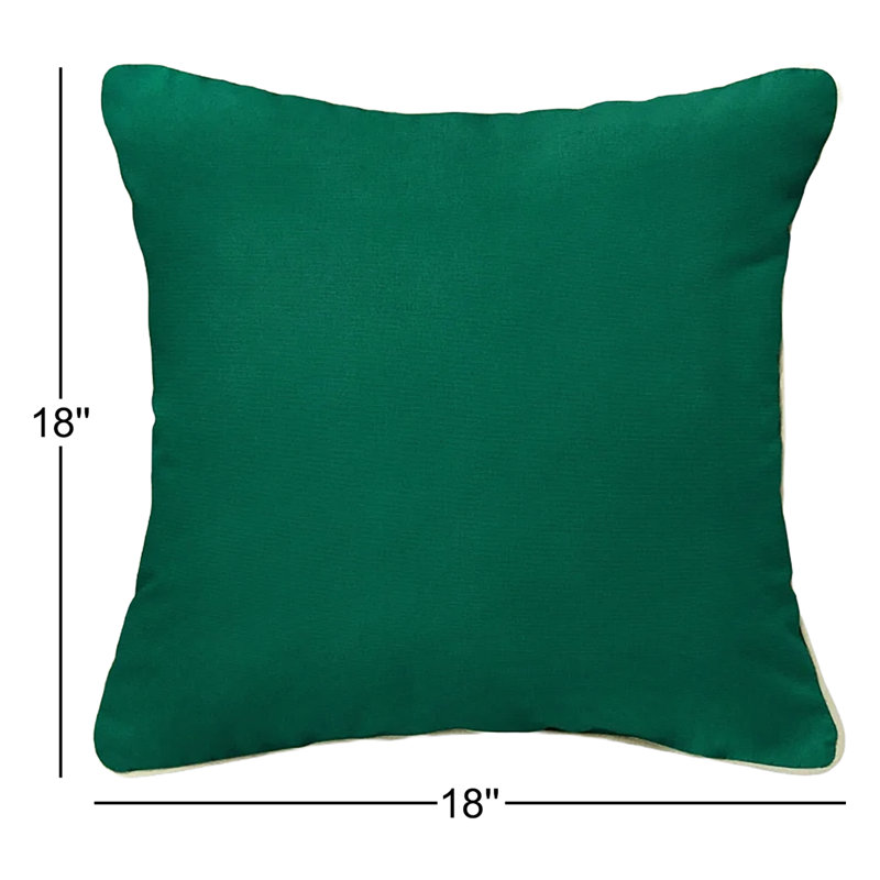 Estrada Sunbrella® Outdoor Reversible Throw Pillow, 18" x 18", Green