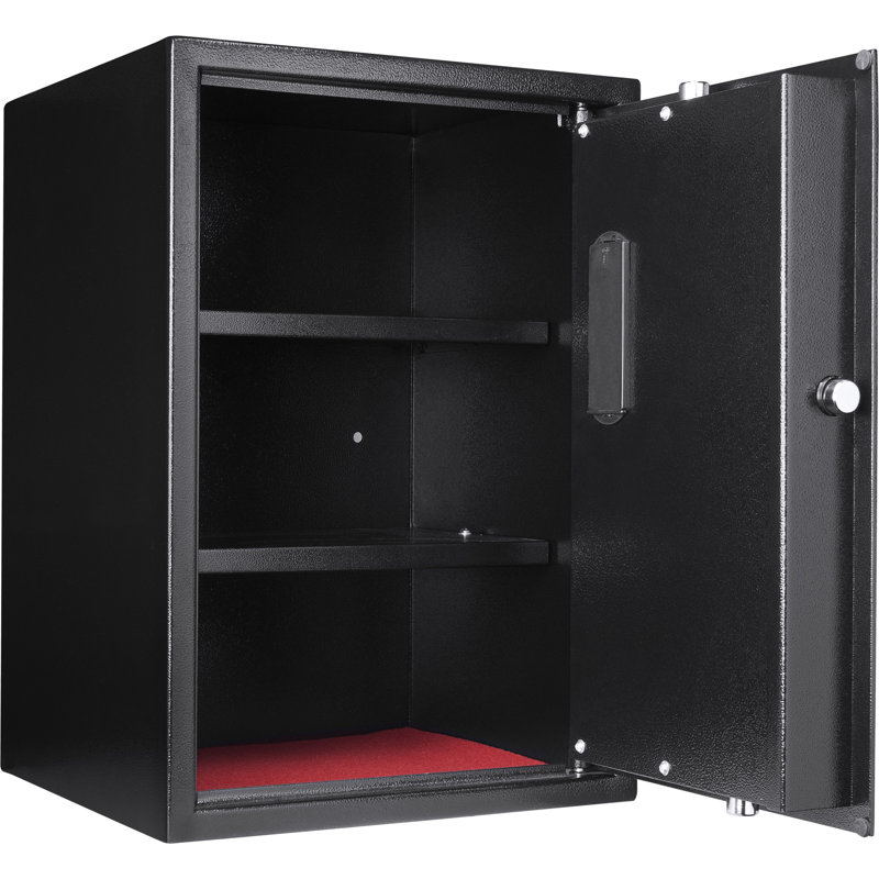 Coffre-fort de 1,45 pi cube avec clavier numérique et mode de prévention de verrouillage Grand coffre-fort, noir, points de fixation électroniques pré-percés pour plus de stabilité