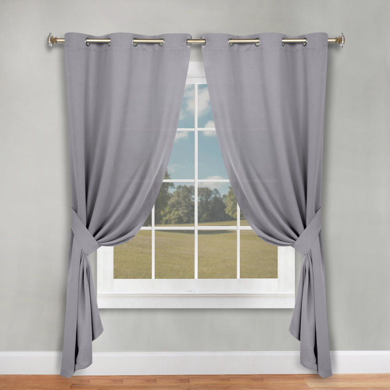 Paire de rideaux obscurcissant avec œillets Millendon, Argent, L 42 po x L 96 po