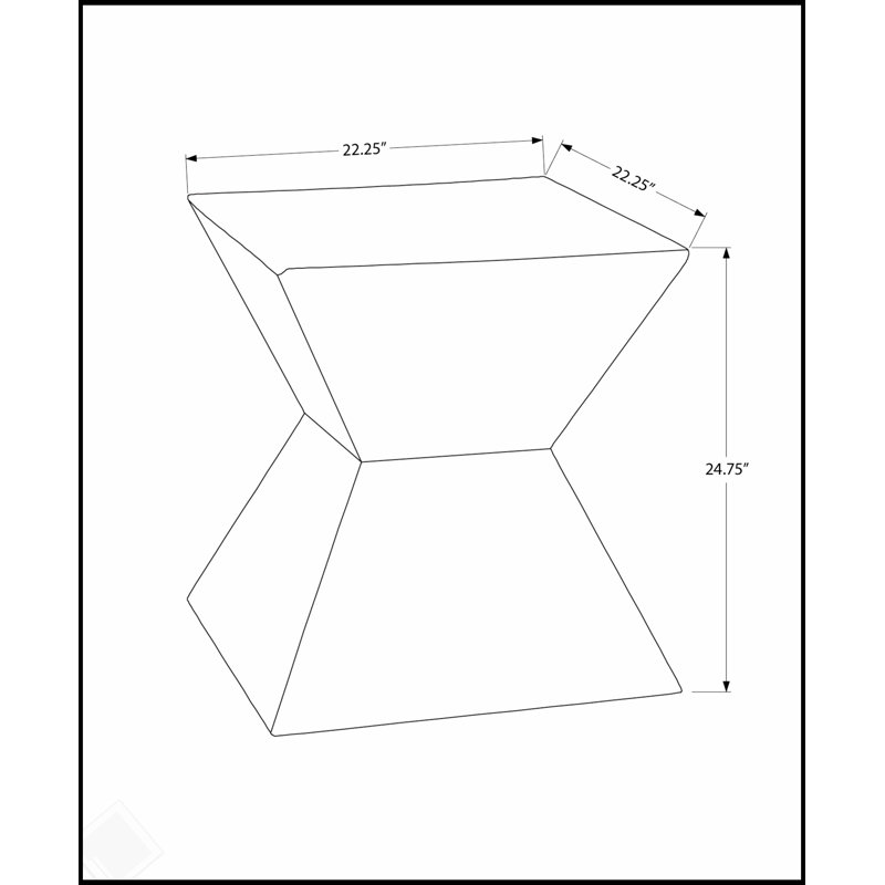 Table d'appoint contemporaine de 25 pouces pour une utilisation intérieure et extérieure, parfaite comme table d'appoint ou table de chevet avec un design durable