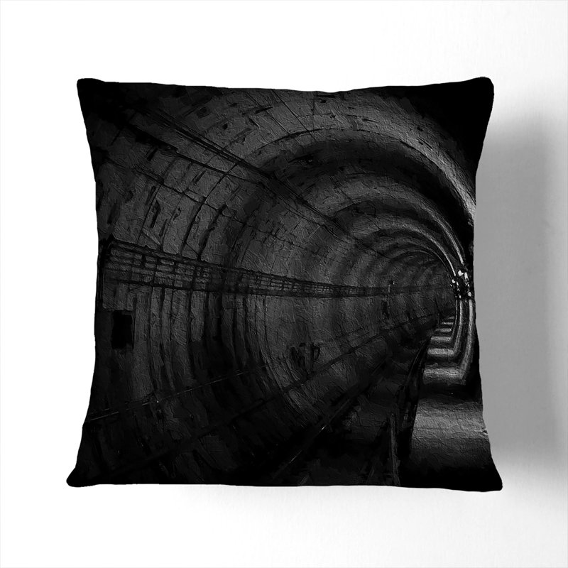 Geometric Square Cushion, Black, 55cm H x 55cm W x 20cm D