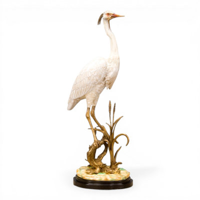 Porcelaine Shore Bird avec base bronze bronze