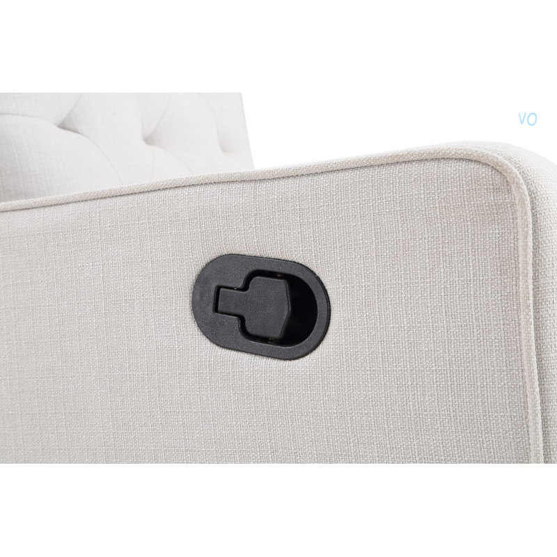 Milah Tufted Swivel Glider Recliner In Light Gray Fabric