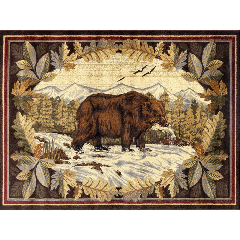 Multi Lodge Area Rug, Rectangle 7'10" x 10'3"