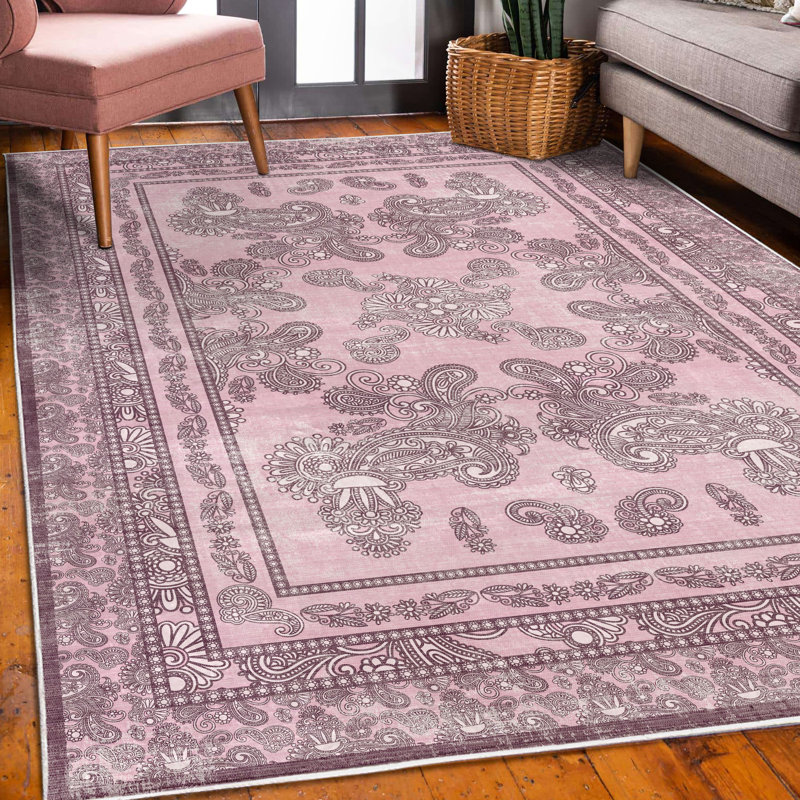 Tapis décoratif Boho, Rectangle 4 pi x 5 pi 5 po