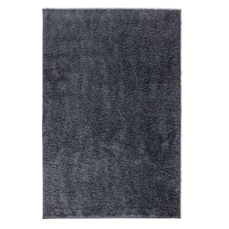 Solid Colour Machine Woven Gray Area Rug, Rectangle 120cm x 170cm