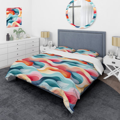 Ensemble de housse de couette abstraite multicolore Soft Color
