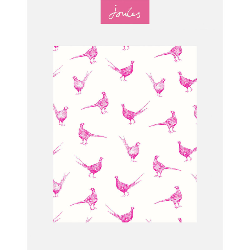 Joules Flirty Pheasants Truly Pink Wallpaper