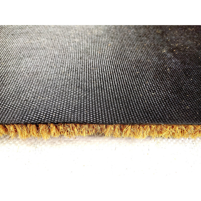 Tapis de porte en fibre de coco Harvest Bounty Pumpkin - 18 x 30 pouces (45,7 x 76,2 cm) avec dos en caoutchouc