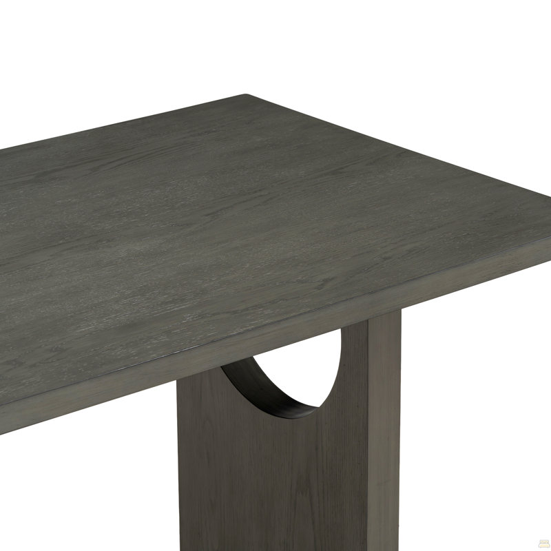 Ensemble de table de salle à manger rétro 7 pièces pour 6 personnes, ensemble de table de salle à manger en bois de 60 po pour 6 personnes avec chaises rembourrées et base à tréteaux conçue pour la cuisine et la salle à manger (gris)