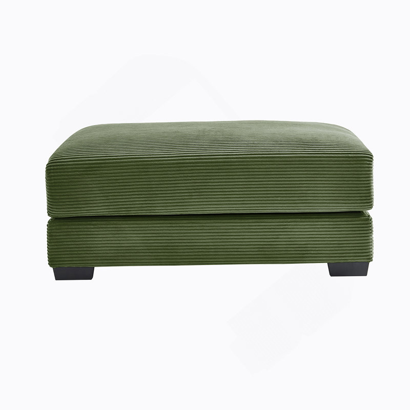 28 repose-pieds en velours côtelé - vert, Vert