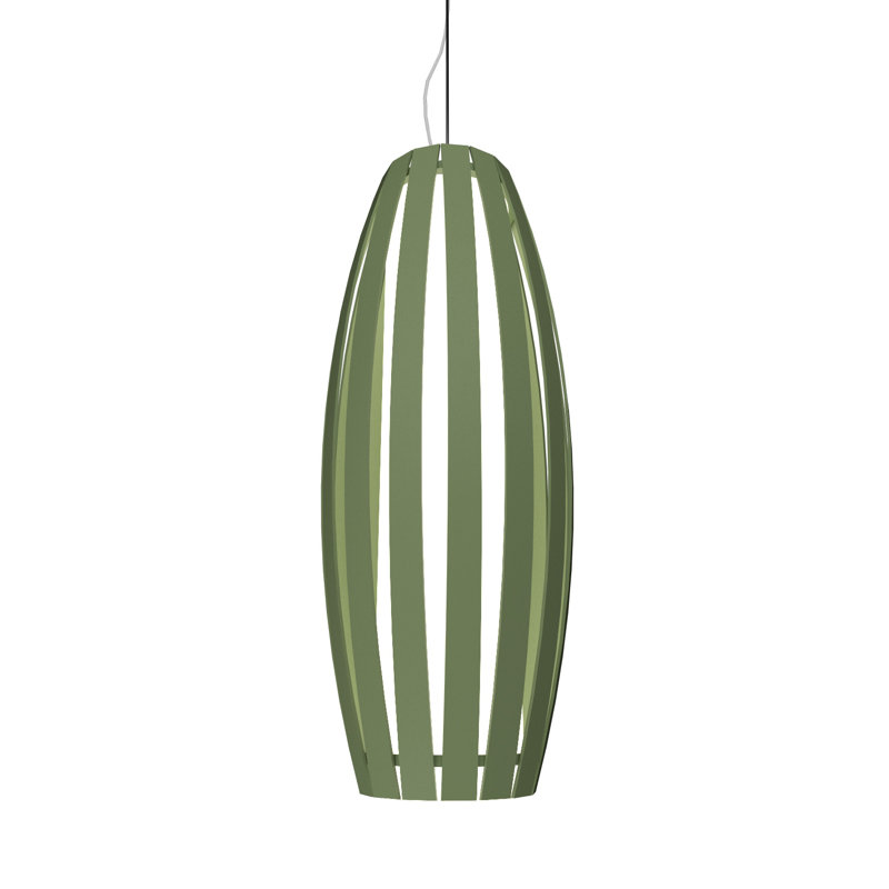 1 - Light Pendant, Imbuia, 27.69" H x 9.56" W x 9.56" D