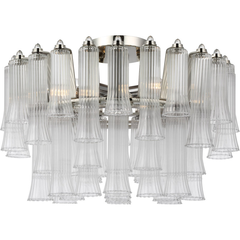 Julie Neill Lorelei 18" Semi-Flush Mount, Polished Nickel