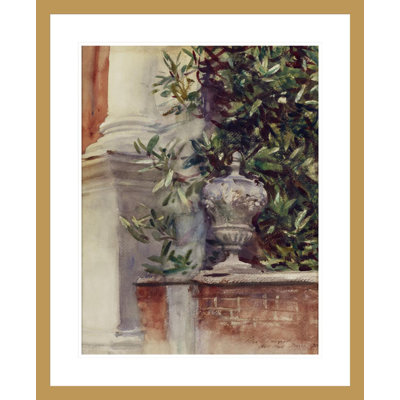 «Terrace at Hill Hall» par John Singer Sargent - Impression giclée sur cadre