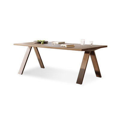 Light brown Rectangular Solid Dining Table For Dining Room/Kitchen