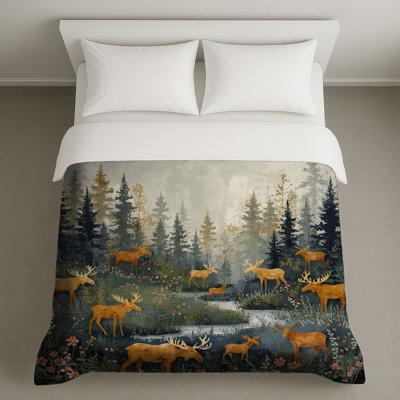Housses de couette Moose Forest Scene