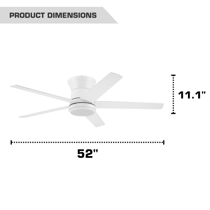 Ventilateur de plafond 52 po Mule Grayson, Blanc, Blanc