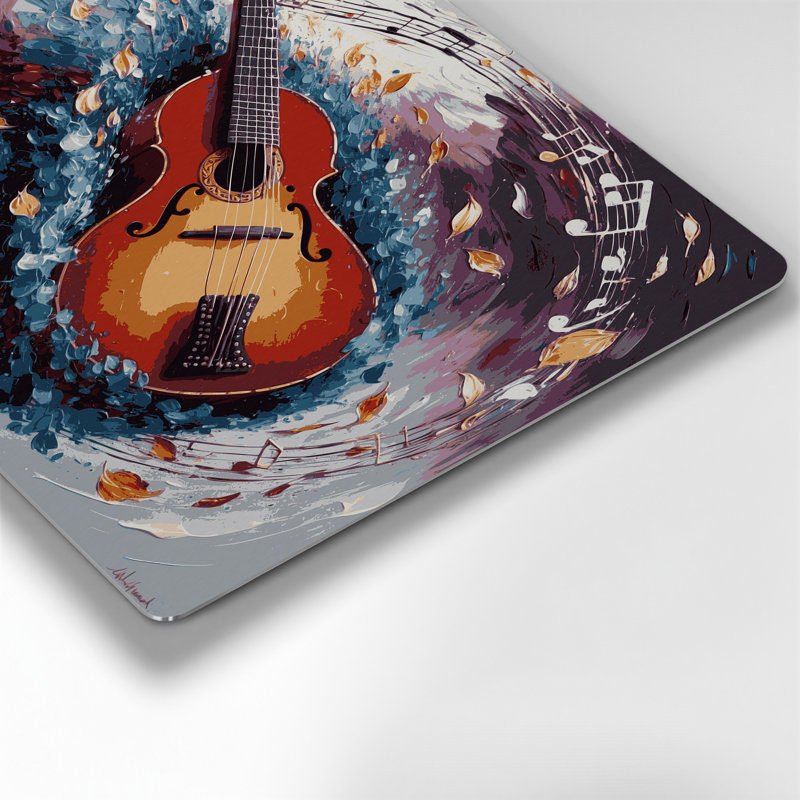 «Music Balalaika Brown», art mural en métal, H 11 po x l 14 po