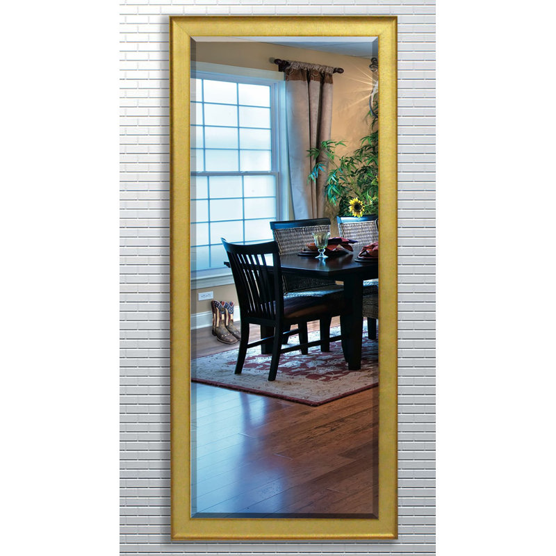 Miroir mural biseauté rétro, H 69 po x l 29 po, Or