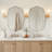 Contemporary Wavy Oval Scalloped Bathroom Vanity Mirror | Stainless Steel Frame-168201852-172669902
