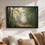 Chemin de bambou baigné de soleil doré - Tableau sur toile-1414506644