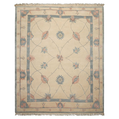 8x10 Hand Knotted Wool Ivory Tibetan Arts & Crafts Tufenkian Swiss Wash Rug