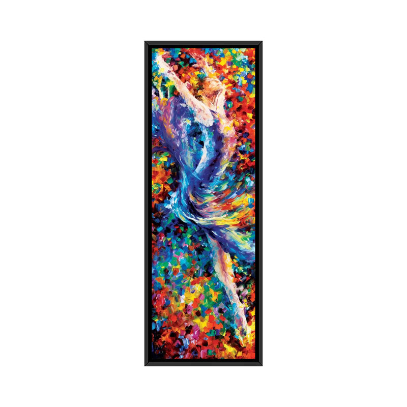 « jump », art mural sur toile tendue, H 36 po x l 12 po x P 1,5 po, Toile avec cadre noir