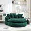 Oversized Oval Upholstered Bean Bag Sofa with Memory Foam, 3 Large and 2 Small Pillows, Wrap Around Backrest for Ultimate Comfort-1082813718
