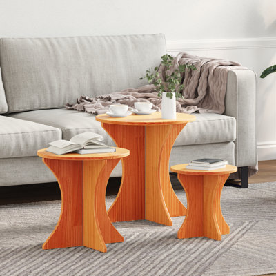 Coffee Table Round Living Room Wood Rustic Furniture Home Pine