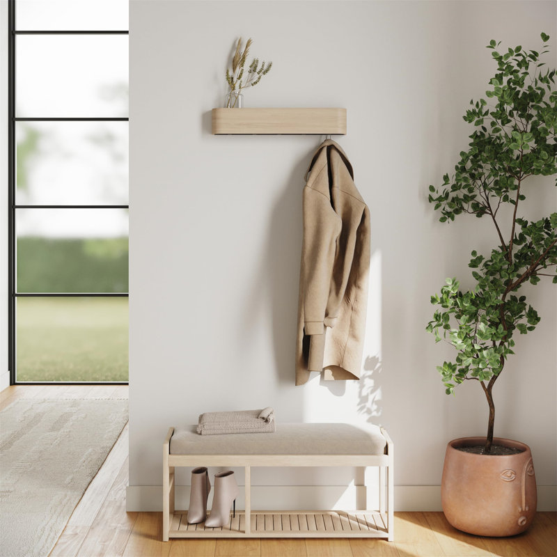 Carraby Wall Mounted Coat Rack, Oak/White