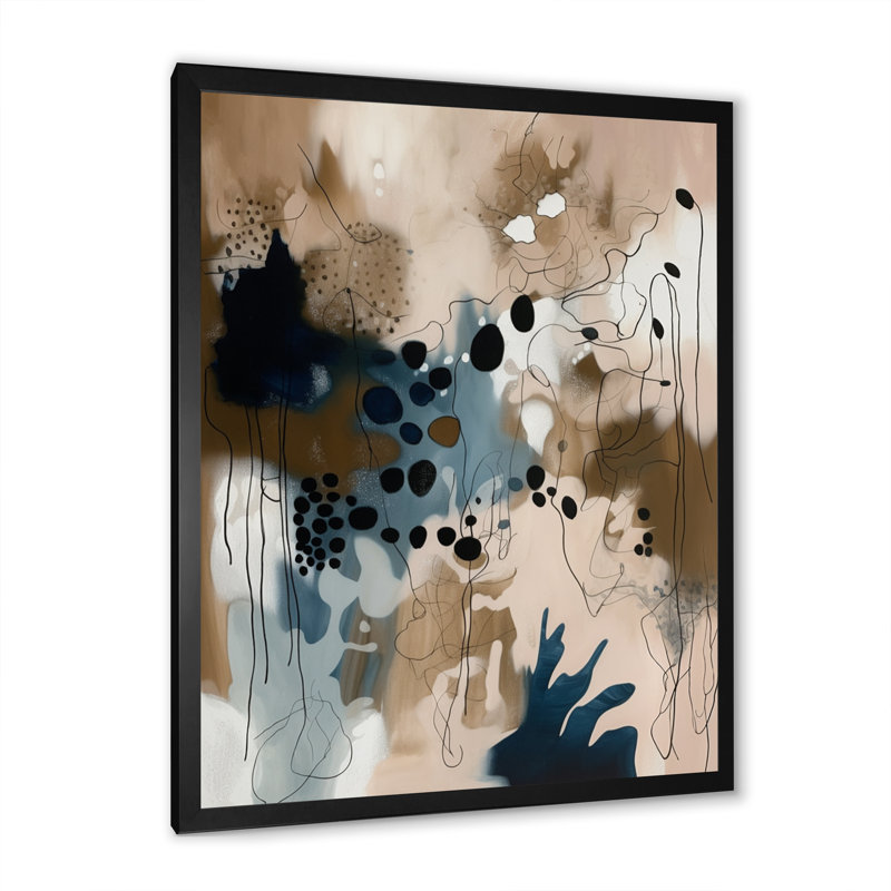«Blue Reflections II», reproduction sur toile abstraite, Cadre photo noir, L 12 po x H 20 po