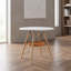 Table de salle à manger ronde en bois et blanc de 80 cm (31,5 po) avec panier sous la table pour petits espaces