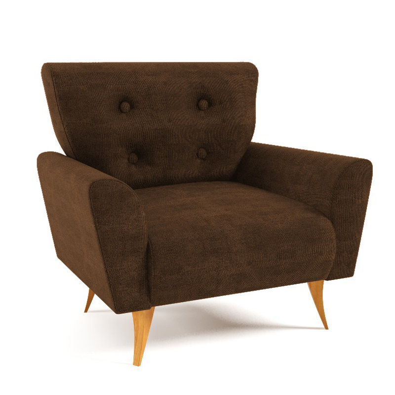 Avalon Upholstered Armchair, Brown