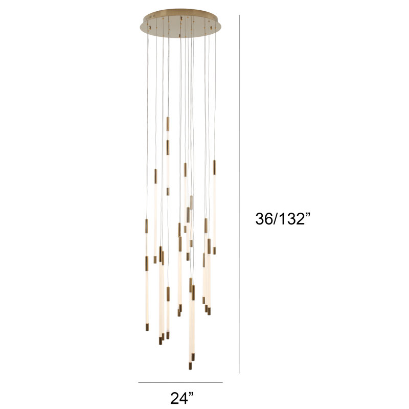 Lustre linéaire moderne à 19 lumières DEL