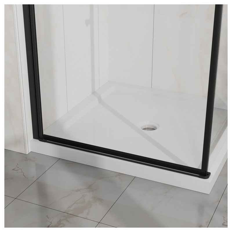 Enceinte de douche pivotante noire mat 36 "x 72" Goody