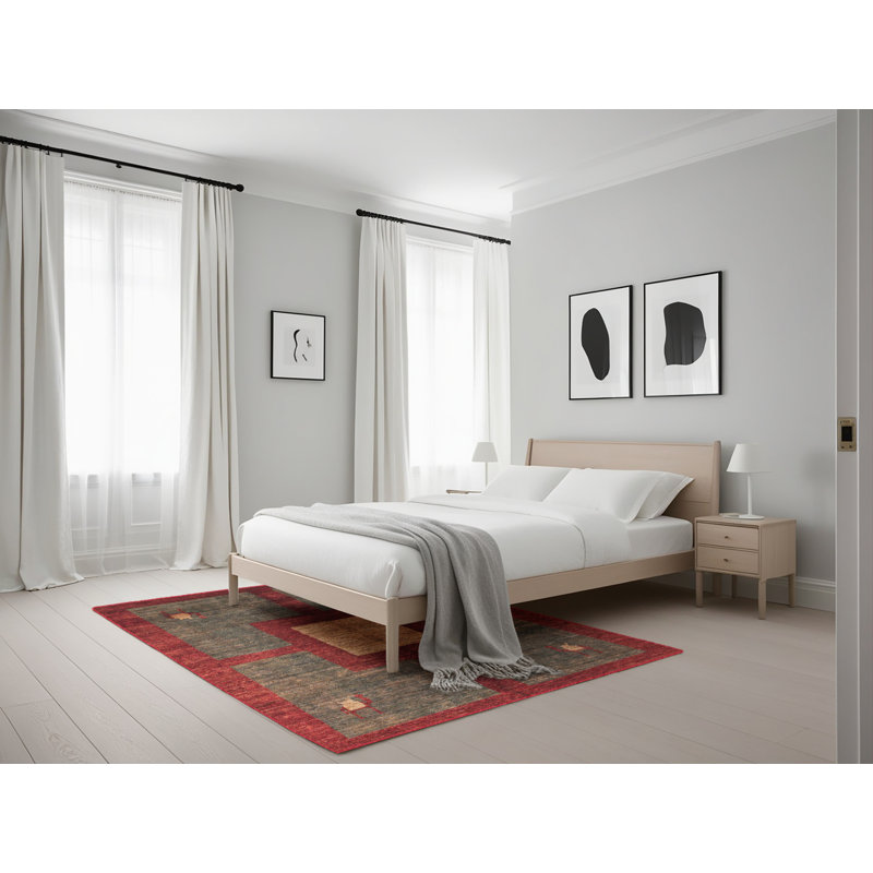 Wool Abstract Indoor Rug, Rectangle 5' x 7'