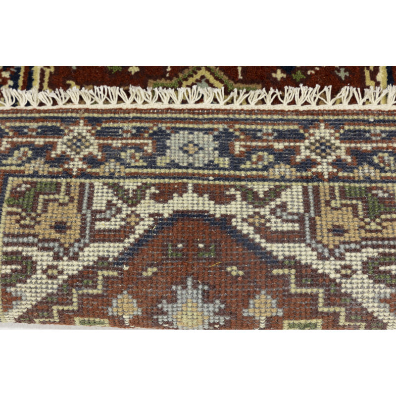 Hanoverton Oriental Handmade Hand-Knotted Rectangle 2' x 2'11" Wool Area Rug in Red/Black