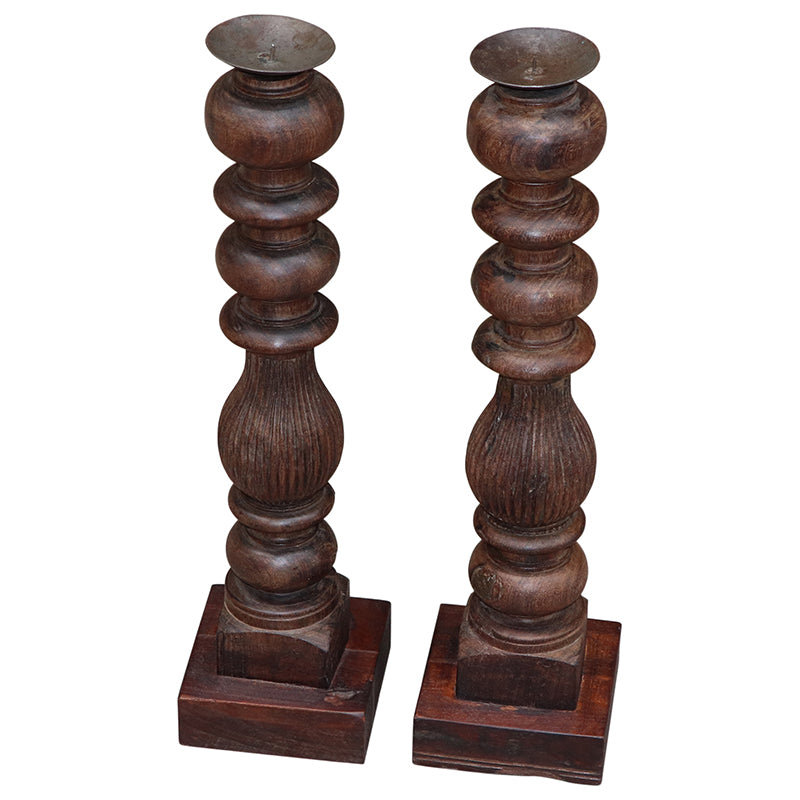 18'' H Solid Wood Candlestick