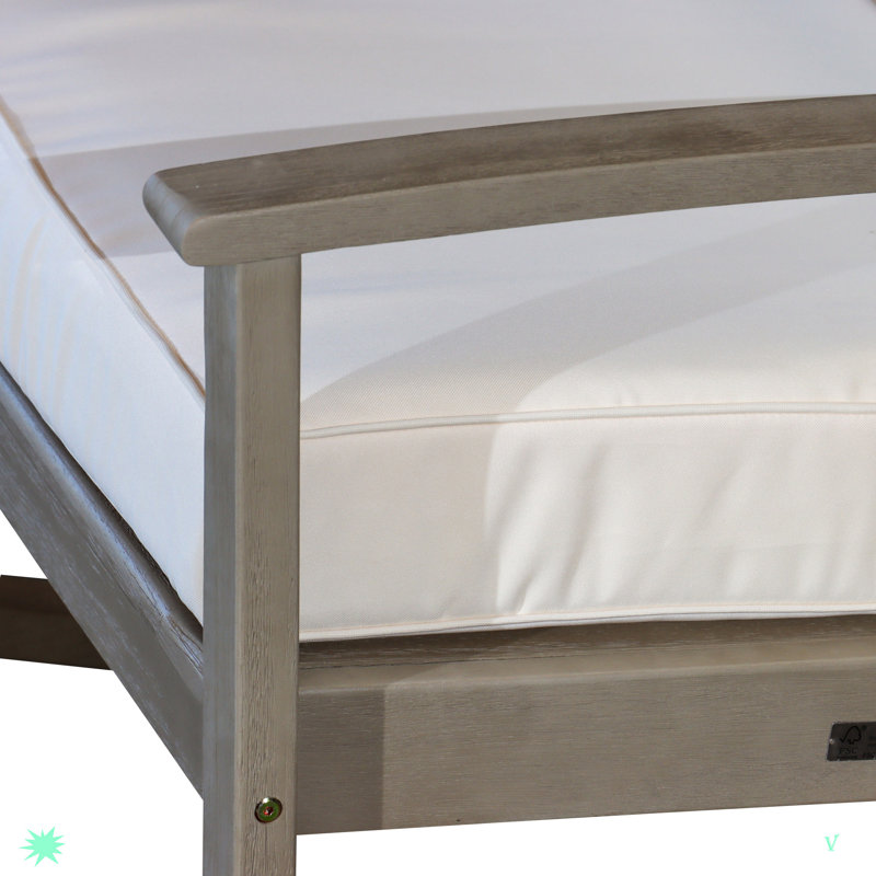 Méridienne d'extérieur en bois Toph, Gris, Blanc