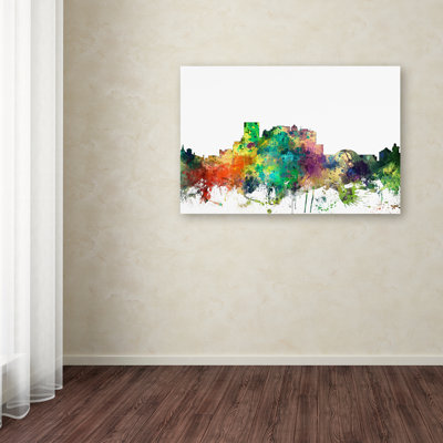 El Paso Texas Skyline SP' Graphic Art on Wrapped Canvas -  Trademark Fine Art, MW0519-C1219GG