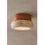 Lampe murale élégante en bois, chêne et beige, 9 x 5 po | Élégant capuchon en travertin (6 po x 2 po) | 1 x douille G9 (10 W maximum) | Parfait pour le salon, la chambre à coucher et le couloir | IP20, ampoule non incluse-1833747861
