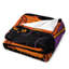 Jeté de chat noir sur flanelle de luxe orange, couverture douce et chaude pour le canapé-lit du salon-132999255