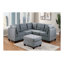 Fauteuil d'appoint moderne capitonné en tissu d'aspect lin gris