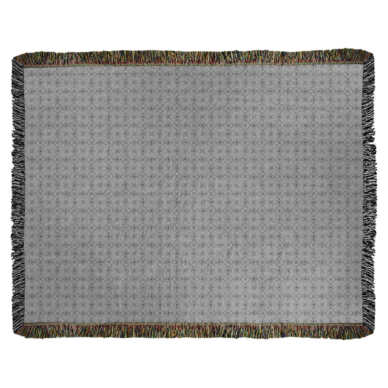 Couverture en coton tissé Katelyn Elizabeth, l 37 po x L 52 po, Gris