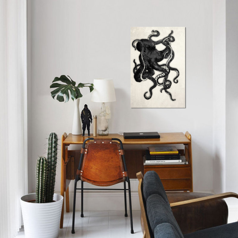 «Octopus», impression sur toile, H 12 po x l 8 po x P 0,75 po, Toile tendue, Pas de tapis